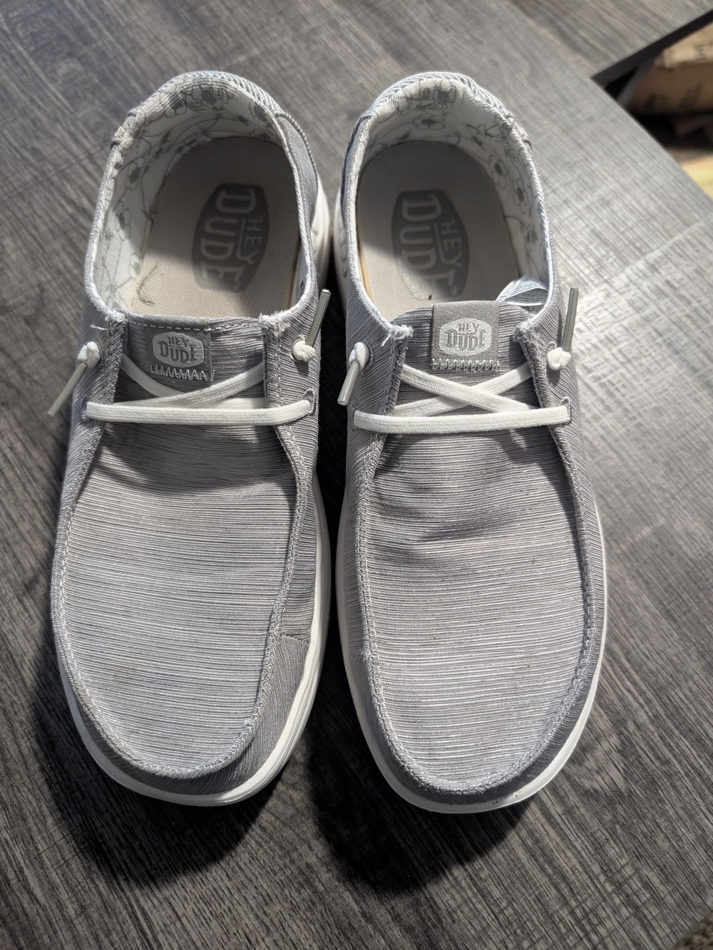 Hey Dude Wally Stretch Slip-On Shoes - Light Gray